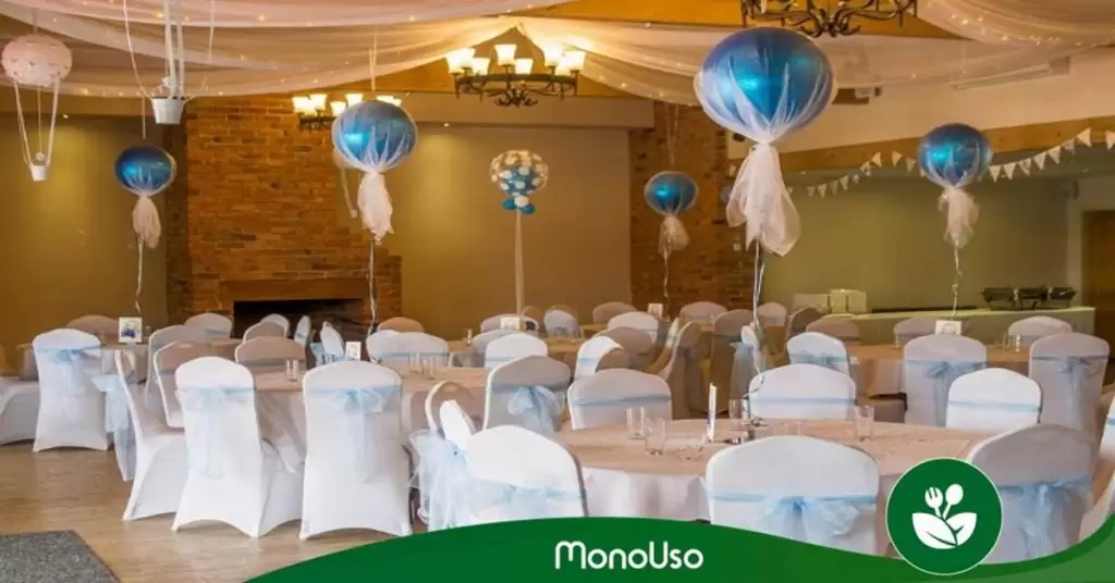 decoración de bautizo mixto